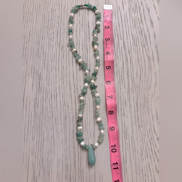 Multi Stone Necklace In Light Jade & Pastel Colors - Picture 4 of 4